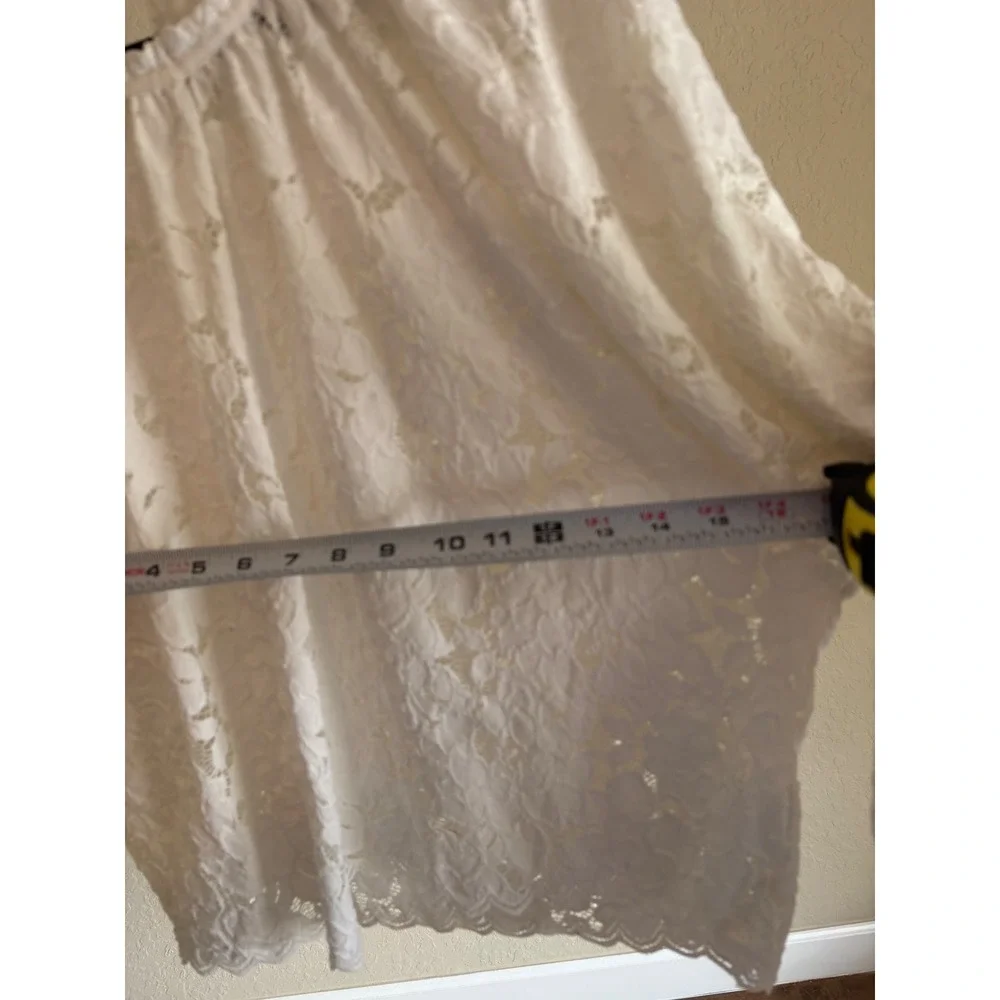 Free People Top White Floral Lace Ruffle M Ethereal Coquette Cottagecore